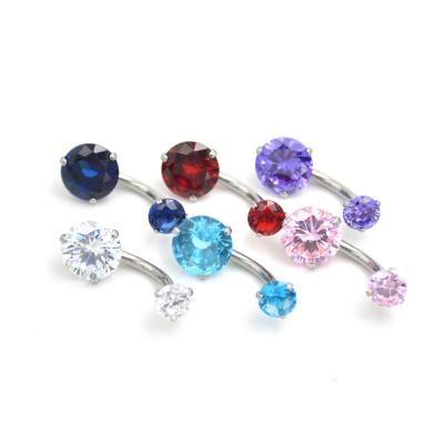 China New Style Navel Buckle Diamond Nail Punk Opal Umbilical Human Body Ring Piercing Jewelry for sale