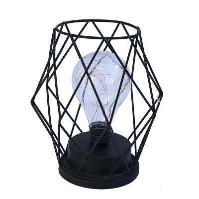 China Modern new products style creative metal iron retro open table lamp decorative wrought iron night light for sale