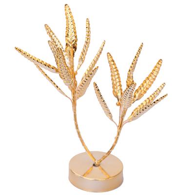 China Factory Wholesale Modern Newly Designed Wrought Iron Golden Tree Led Table Lamps For Home Decoration Night Lights for sale