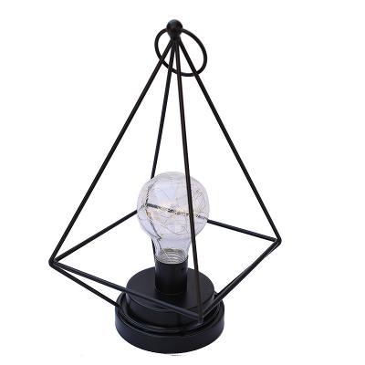 China Modern Triangular Lights Bedroom Night Lights Metal Frame Iron Metal Geometry Decorative Table Lamps for sale