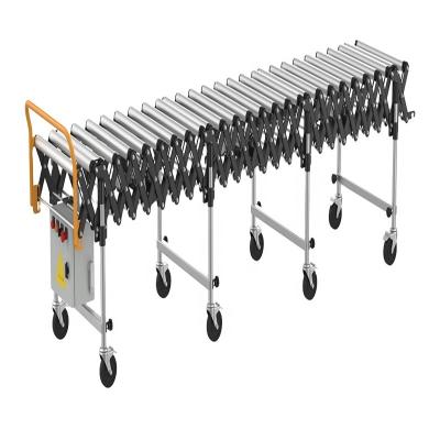 China Manufacturing Line Heat Resistant Motorized Mobile Expandable Roller Conveyor for sale