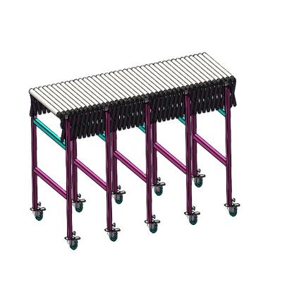 China 250kg load duplex heat resistant heavy duty sprockets motorized flexible roller conveyor with side guide wheels for sale