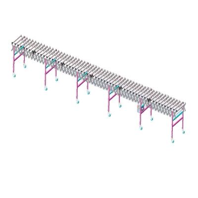 China Heat Resistant FMCG Action-Packed Consumer Goods Unloading Expandable Roller Conveyor for sale