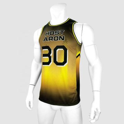 China HOSTARON Antibacterial Men's Mesh Fabric Digital Printing Custom Shirts Basketball Sports Tank Tops for sale