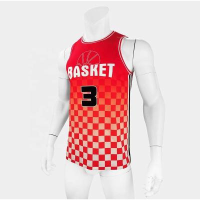 China HOSTARON 2023 New Style Sublimation Basket Ball Antibacterial Breathable Basketball Shirt Youth Red Basketball Tank Top for sale