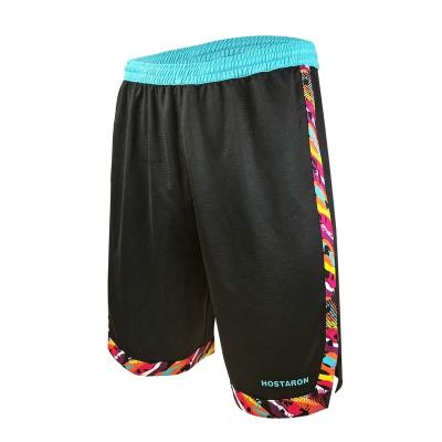 China 2023 Hot Selling Custom HOSTARON Antibacterial All Over Print Mesh Training Basketball Shorts for sale