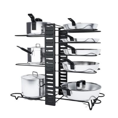 China Viable Adjustable Multifunctional Kitchen Pan Rack Pan Organizer for sale