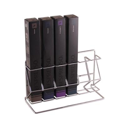 China China Supplier Sustainable Kitchen Supplies Creative Metal Iron Storage Nespresso Capsule Coffee Rack for sale