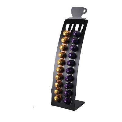 China Wholesale Multifunctional Viable Black Standing Iron Coffee Capsule Holder For Nespresso for sale