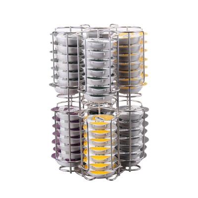 China Wholesale Viable Standing Type 64pcs Metal Coffee Capsule Holder for sale