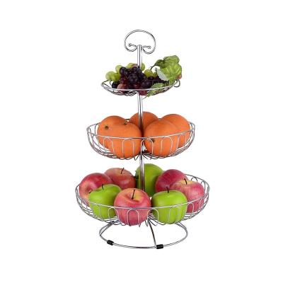 China 2020 Sustainable Hot Selling 3 Tier Wire Basket / 3 Tier Fruit Basket Rack for sale