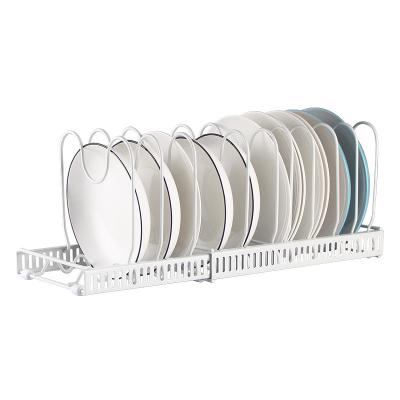 China Viable Stretch Pot Pan Rack Kitchen Iron Pot Organizer Rack Dish Rack for sale