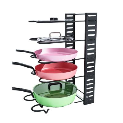 China Wholesale High Quality Viable Cheap Frying Pan Holder Pot and Pan Organizer Rack and Pot Cover Holder for sale