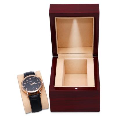 China WOODEN direct supply hot sale custom made gift box manufacturing fashion wooden watch box with led light for sale