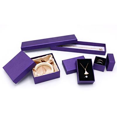 China Handmade Luxury Purple Color Paper Box Set Gift Box Custom Packaging Jewelry for sale