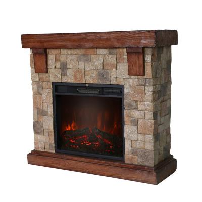 China MgO Classic Gray Culture Stone Electric Fireplace for sale