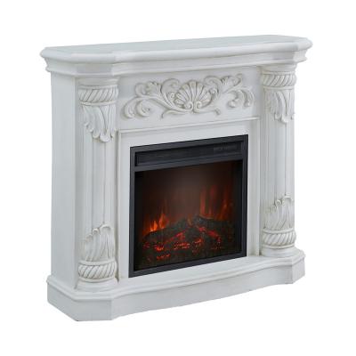 China 40 Inch Classic Roman Column Electric Fireplace in White Electric Fireplace with Heater for sale