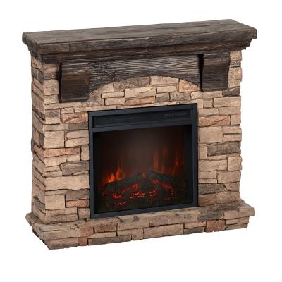 China MgO Classic Gray Culture Stone Electric Fireplace for sale