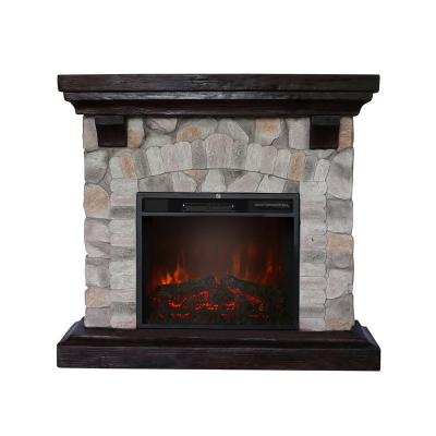 China MgO Classic Gray Culture Stone Electric Fireplace for sale