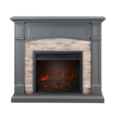 China Durable MDF Electric Fireplace with Mantel, Freestanding Heater Corner Firebox with Log Hearth, Shelf and Remote Control, Back for sale