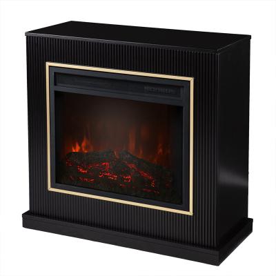 China Durable MDF Electric Fireplace with Mantel, Freestanding Heater Corner Firebox with Log Hearth, Shelf and Remote Control, Back for sale