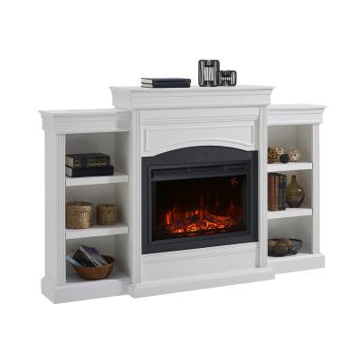 China White Hotel MDF Multimedia TV Cabinet Mantel Fireplace for sale