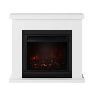 China Durable Classic Solid Wood Carved 50 Inch White Electric Fireplace for sale