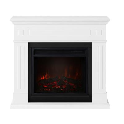 China Durable Classic Solid Wood Carved 50 Inch White Electric Fireplace for sale