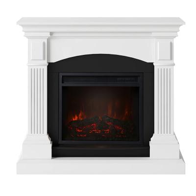 China Durable MDF Electric Fireplace with Mantel, Freestanding Heater Corner Firebox with Log Hearth, Shelf and Remote Control, Back for sale