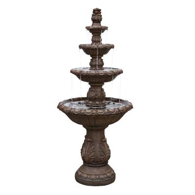 China Modern Decorated Outdoor Fountain With Classic Circular 4 Story Resin And Cement Ribbon Lion Statue for sale