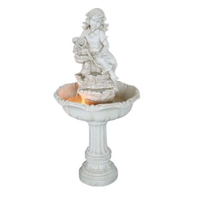 China Modern Decorated Outdoor Resin And Cements Classic Angel Statue Water Fountain for sale