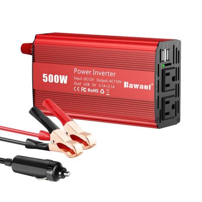 China Golden Supplier Car Inverter 500W 12 Volt To 110 Volt With Car Charger And USB 16*9.8*5.3cm for sale