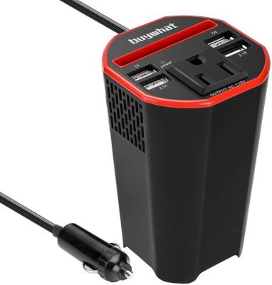 China AC 110V Power Inverter 150W USB Charger DC 12V With USB Output 11.4*7.7*7.7cm for sale