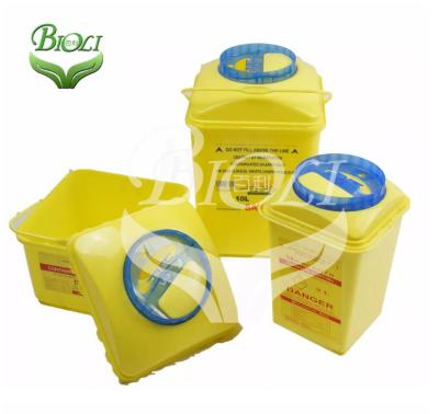 China Wall Mounted Disposable Biohazard 5l 10l 15l PP Disposal Needle Material Plastic Medical Waste Sharps Disposable Bin Containers for sale