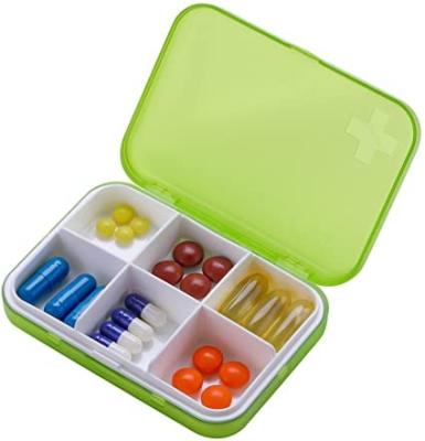 China PP BPA Free Pill Box 6-Compartment Mini Portable Medicine Case for sale