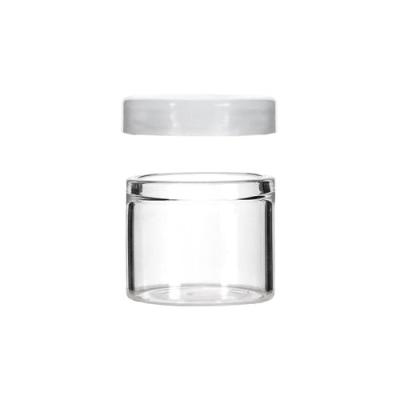 China Packaging Size 5ml Custom Glass Jar With Silicone Storage Container Mini Jar Glass Wax Container With Silicone Lids for sale