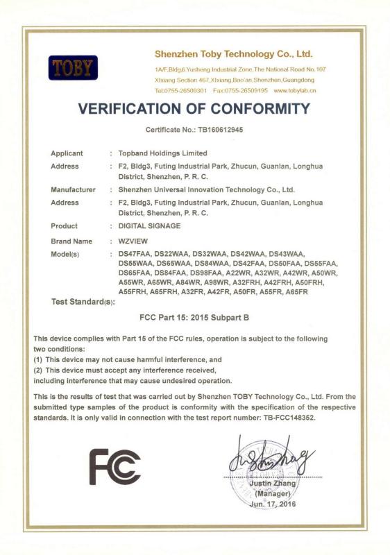 FCC - Shenzhen Universal Innovation Technology Co., Ltd.