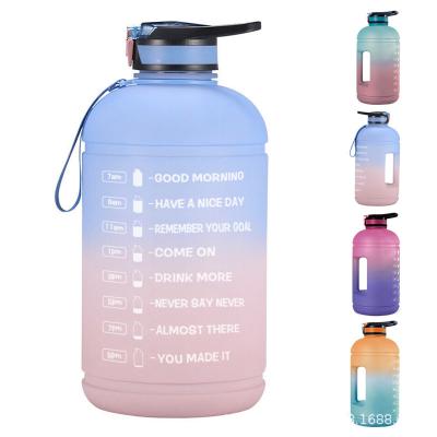 China New American style color gradient 3.78L sports water bottle water bottle creative outdoor portable gym plastic water bottle large for sale