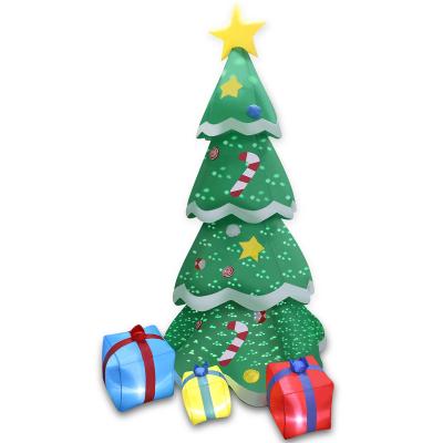 China 7FT Inflatable Blow Up Christmas Tree With Led Lights Lit Xmas Tree For Blow Up Yard Decoration for sale