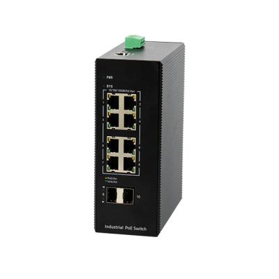 China Industrial Poe Switch Security Supply Ethernet Ports 2 GE SFP Ports GE POE Switch 8 Industry Smart Switch for sale