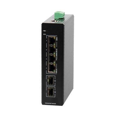 China Industrial Switch 4 GE TX Ports 2 GE SFP Ports Hot Sale Products Network Remote Powered Industrial Switch CMF220-ISW-2GX4GE-DD-L2 for sale