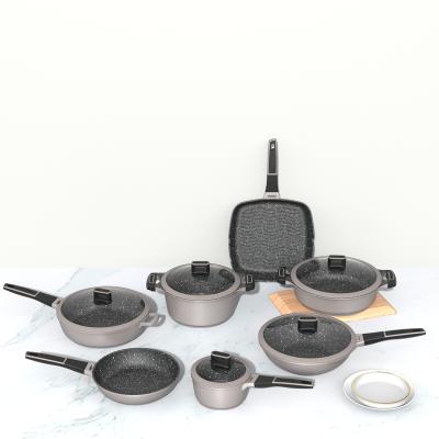 China BESCO OEM New Series Classic Series Kitchen Sustainable Classic Series New OEM Prestige Bakelite With Soft Touch Cookware Set With Lid for sale