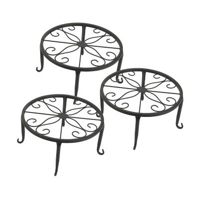 China 3 Pack Modern Metal Potted Plant Stands Plant Stand (Black) for sale