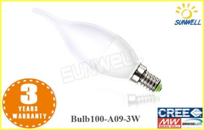 China High Lumens 3W E14 Led Candle Bulb Frosted ,  260lm Aluminum Alloy candle shaped light bulbs for sale