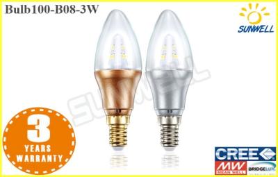 China Office Led Candle Lamps Warm White Cool White Gold / Silver Bulb for sale