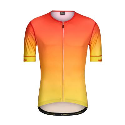 China Breathable Custom Made China Team Logo Orange Cycling T-shirts For Men And Women Road Bike Cycling Singlet Tops Mountain Bicycle Cycling Wear for sale