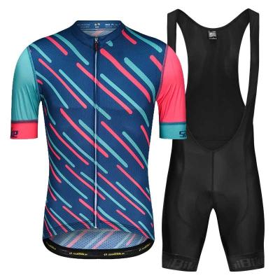 China Breathable Mtb Bike Clothing Suit Hombre Summer Overalls Triathlon Bicycle Shorts Sleeve Top Shirt Unisex OEM Customized Mens Cycling Kit for sale