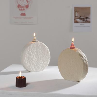 China Round Shape Christmas Plant Candle Holders Ceramic Nordic Decoration Single Digital Candle Holder for sale