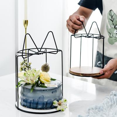 China Viable European Style Birdcage Cake Stand Wrought Iron Afternoon Tea Display Stand Metal Wedding Dessert Holder Ceramic for sale