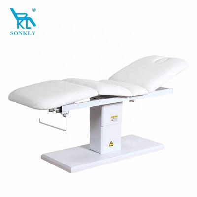 China Soft and comfortable brand sonkly massage bed hot soft white treatment bed with 3 motors for spa massage beauty salon for sale